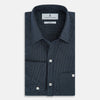 View 5 of product Navy and White Pin Check Piccadilly Shirt 18.5