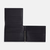 View 3 of product Navy Leather Trifold Card Holder with Metal Money Clip OS