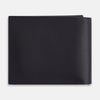 View 5 of product Navy Leather Trifold Card Holder with Metal Money Clip OS