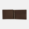 View 2 of product Dark Chocolate  Leather Trifold Card Holder with Metal Money Clip OS