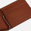 View 4 of product Cognac Leather Trifold Card Holder with Metal Money Clip OS