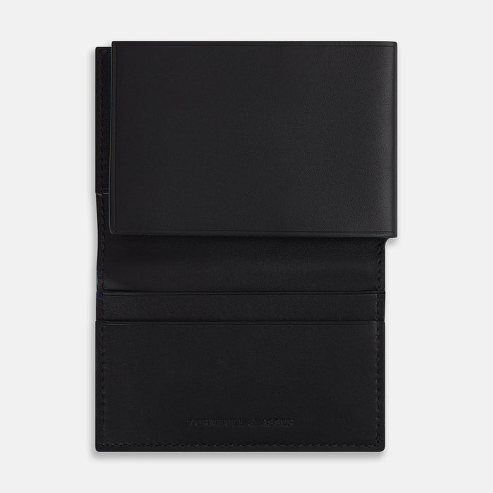 Navy Leather Trifold Wallet Image 1