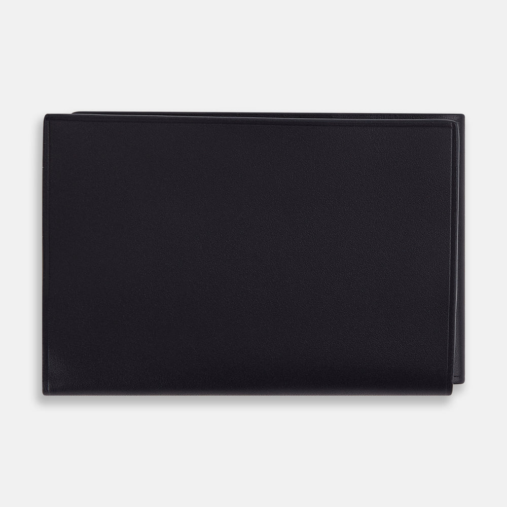 Navy Leather Trifold Wallet OS