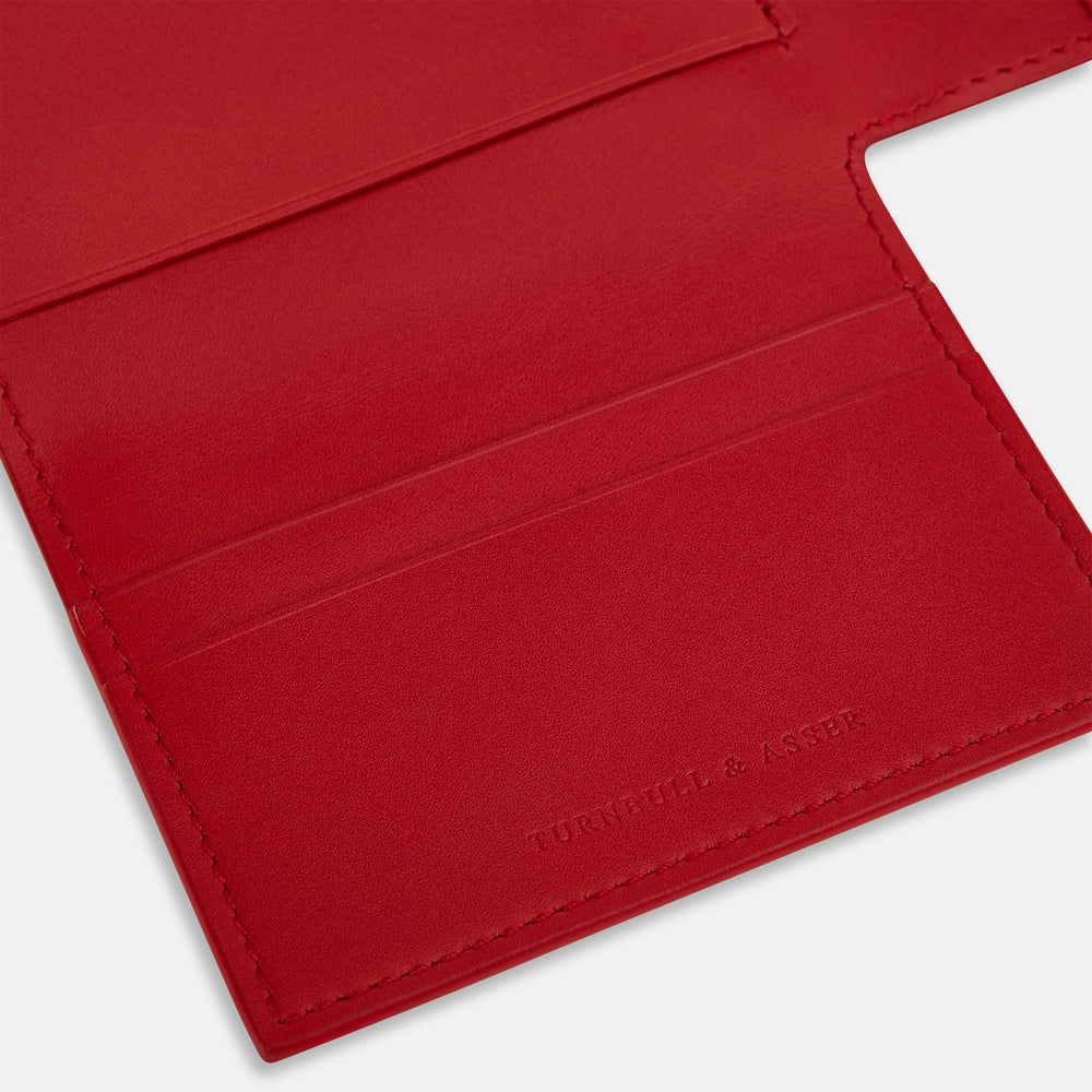 Red Leather Trifold Wallet OS