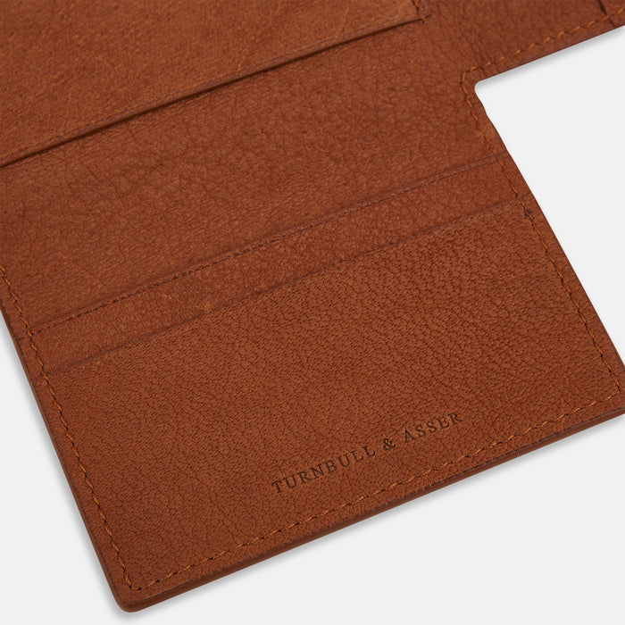Cognac Full-Grain Leather Trifold Wallet Image 3