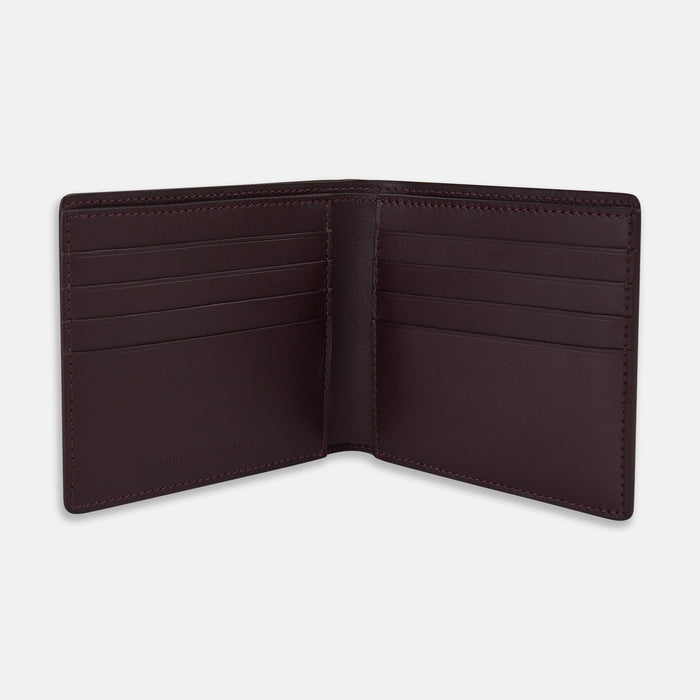 Burgundy Leather Bi-Fold Wallet Image 1