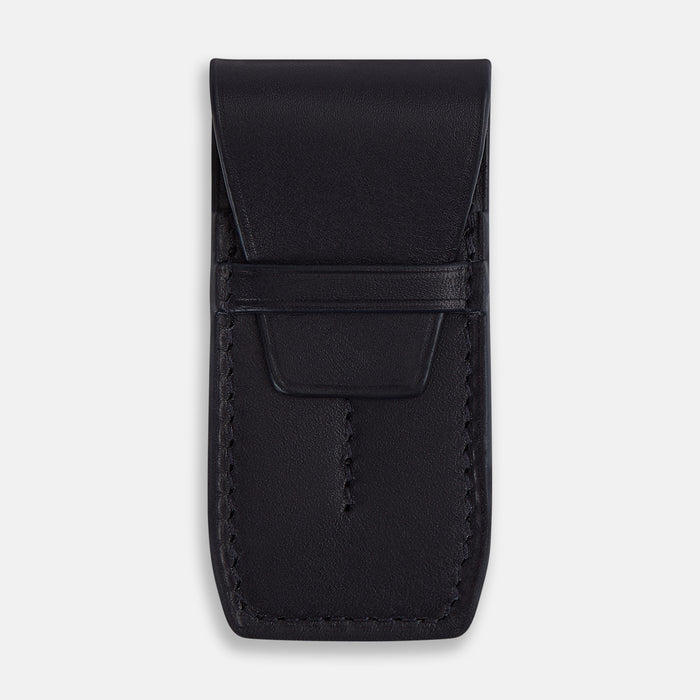 Navy Leather Collar-Stay Holder