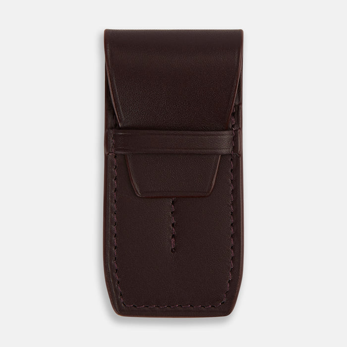 Burgundy Leather Collar-Stay Holder