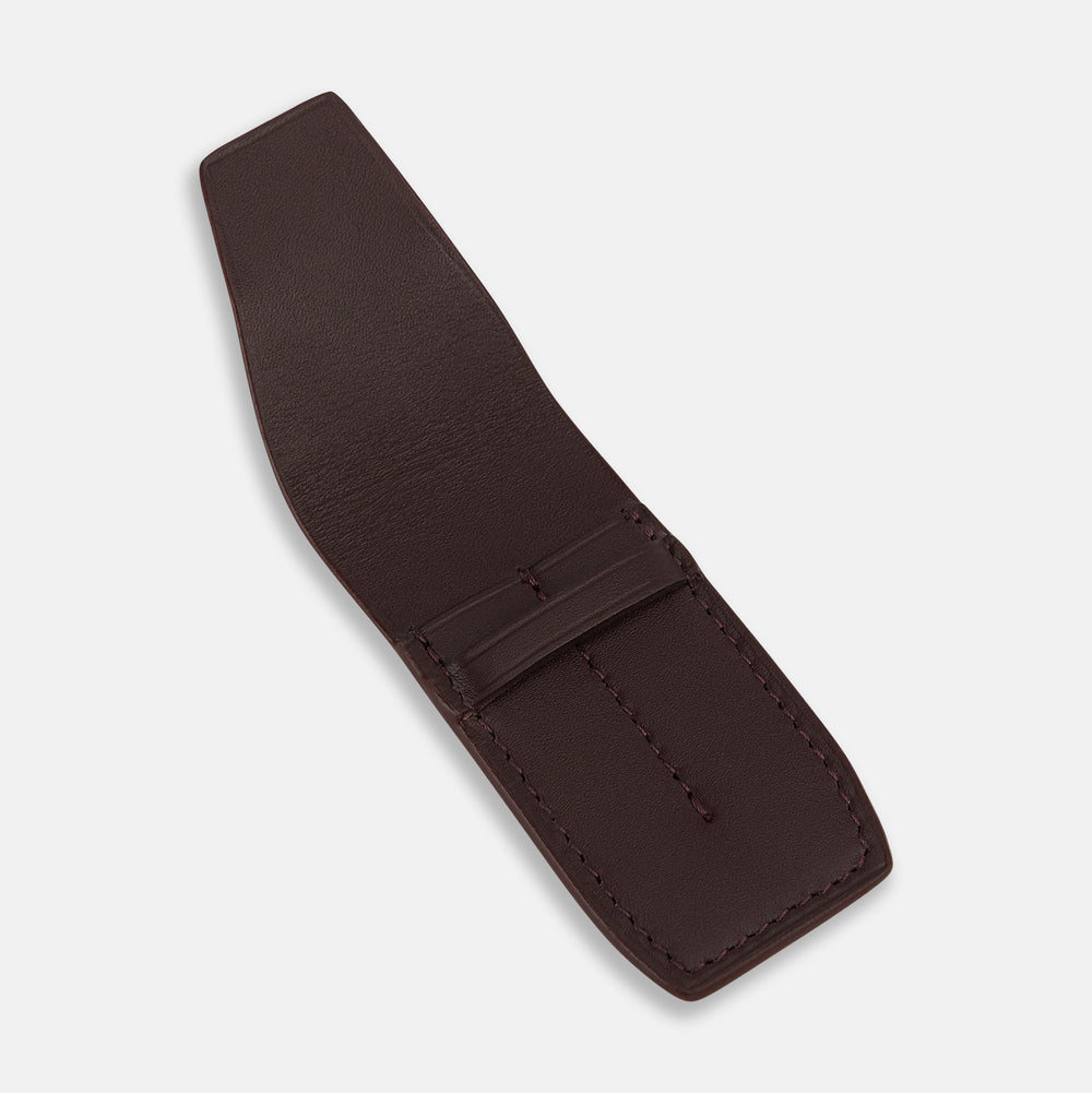Burgundy Leather Collar-Stay Holder OS
