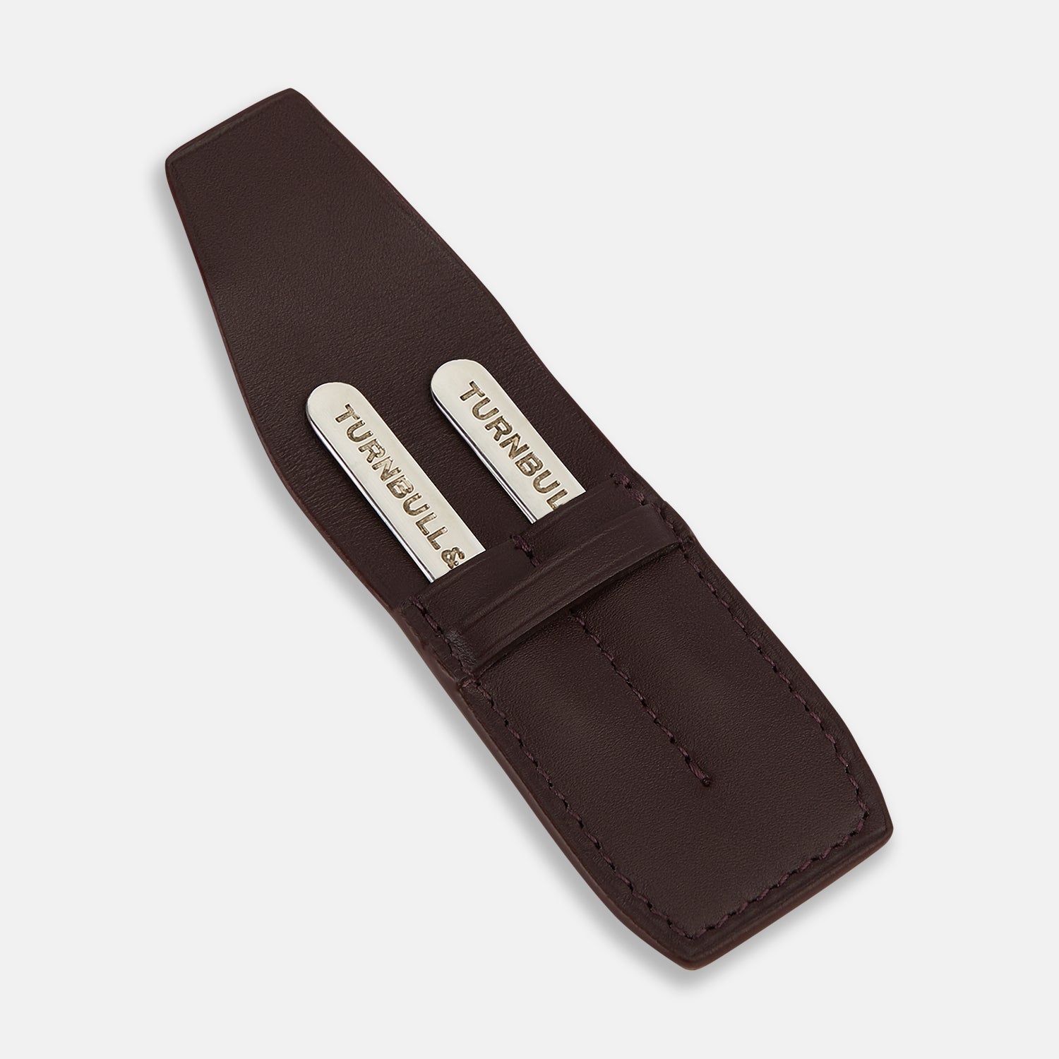 View 4 of product Burgundy Leather Collar-Stay Holder OS