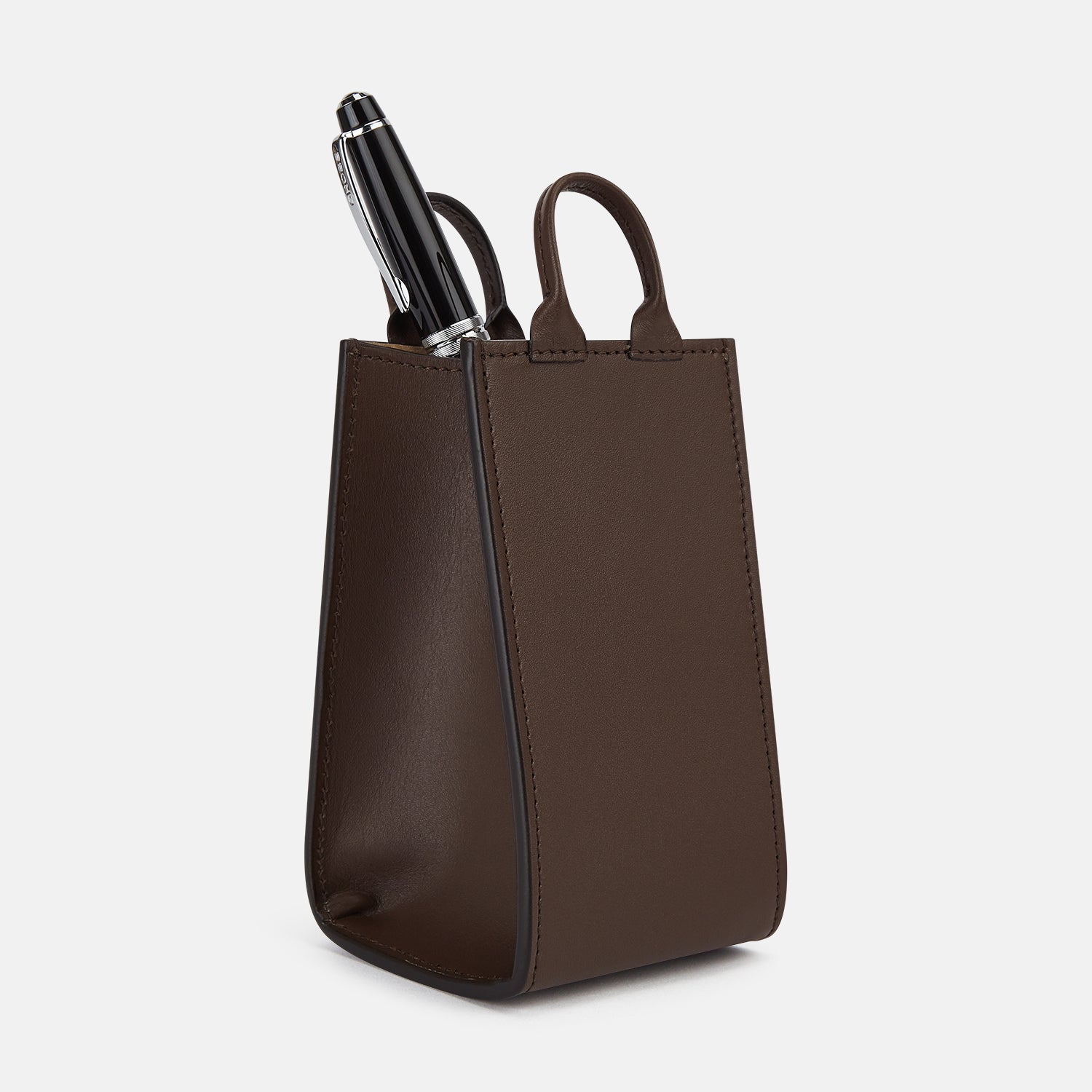 View 4 of product Dark Chocolate Leather Pen holder OS