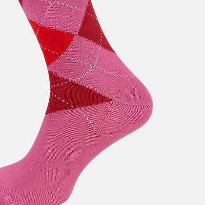 Antique Pink Check Mid-Length Socks Image 3