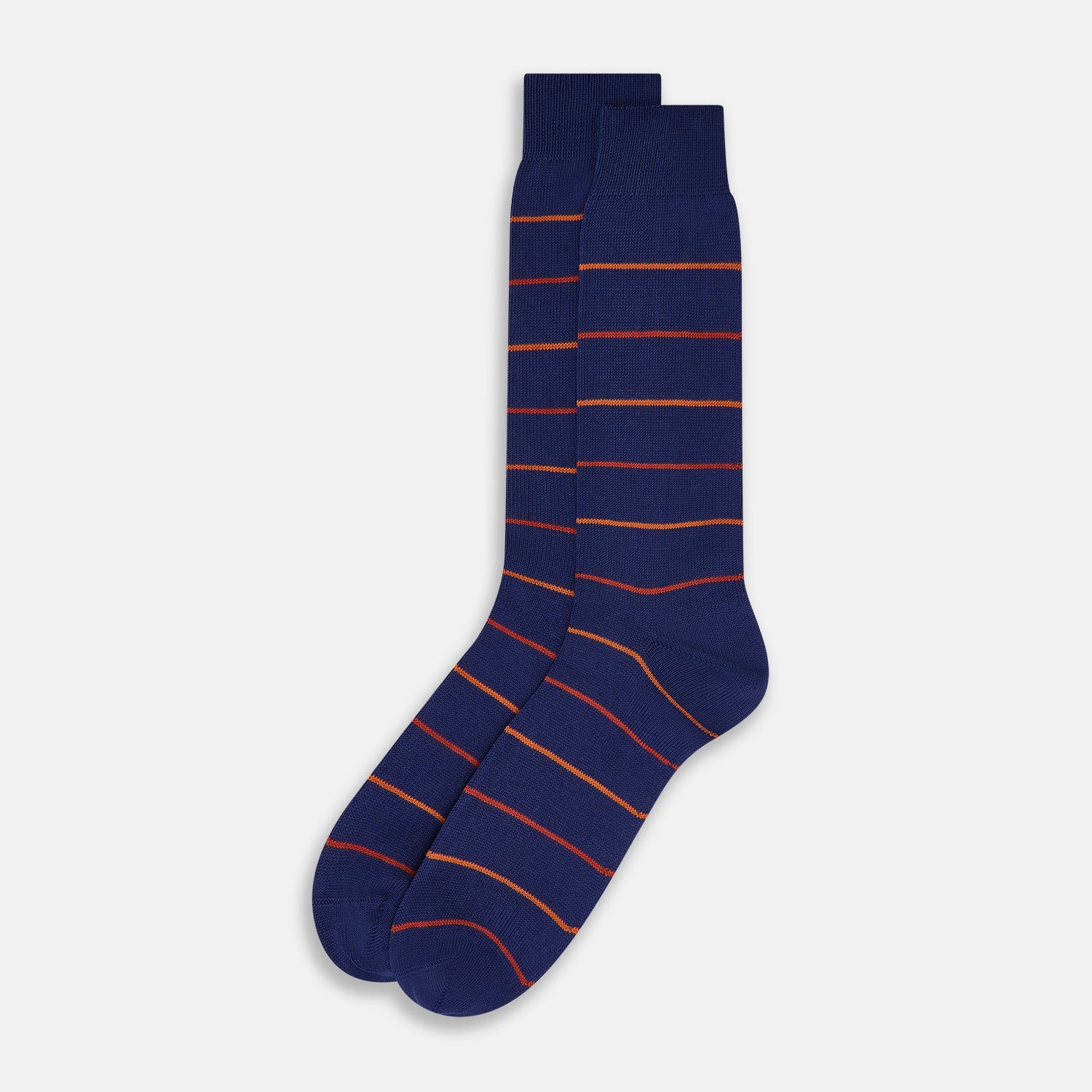 Image 2 of product Royal Blue and Orange Striped Mid-Length Socks 13