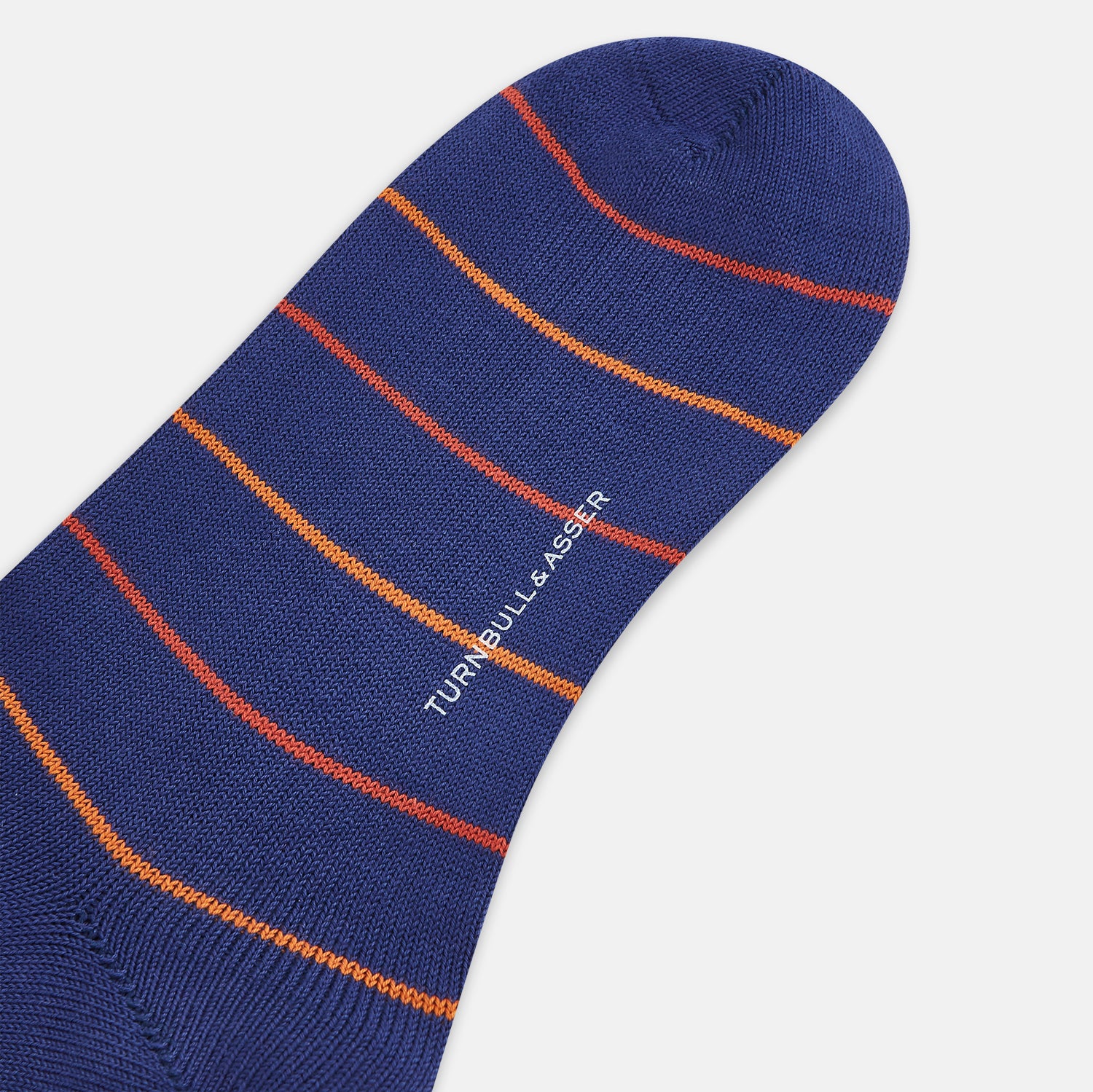 View 3 of product Royal Blue and Orange Striped Mid-Length Socks 13
