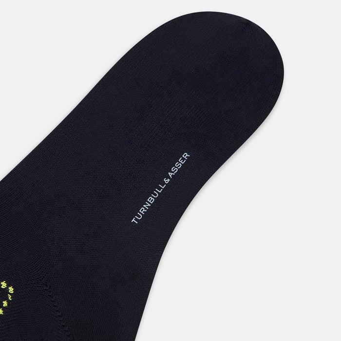 Navy Diamond Long Socks Image 2