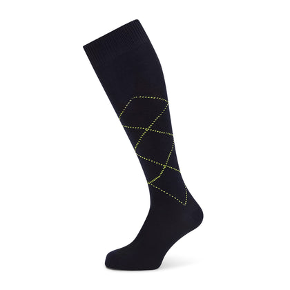 Navy Diamond Long Socks Image 4