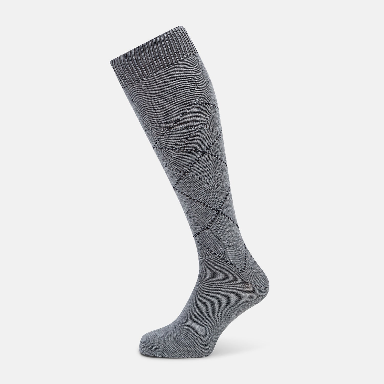 View 1 of product SOCKS LONG COTTON DIAMOND ON LIGHT GREY MELANGE 10+
