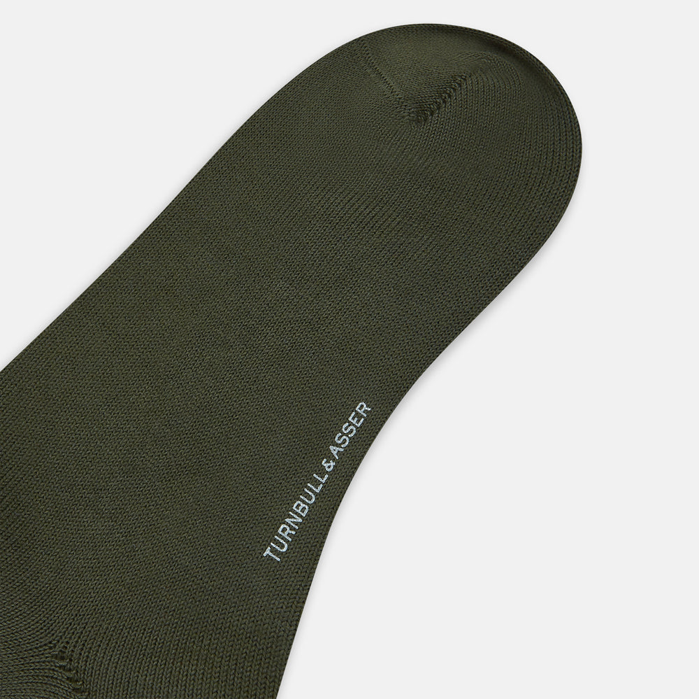 SOCKS SHORT COTTON DIAMOND ON OLIVE 13