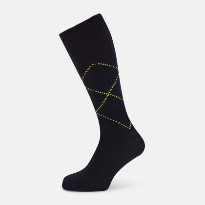 Navy Diamond Mid-Length Socks