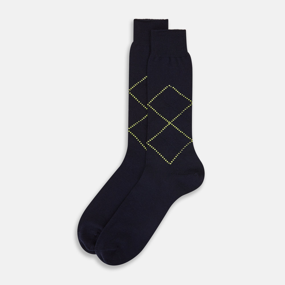SOCKS SHORT COTTON DIAMOND ON NAVY 10+