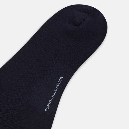 Navy Diamond Mid-Length Socks Image 2