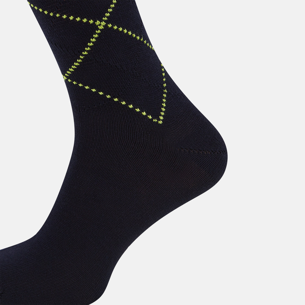 SOCKS SHORT COTTON DIAMOND ON NAVY 10+
