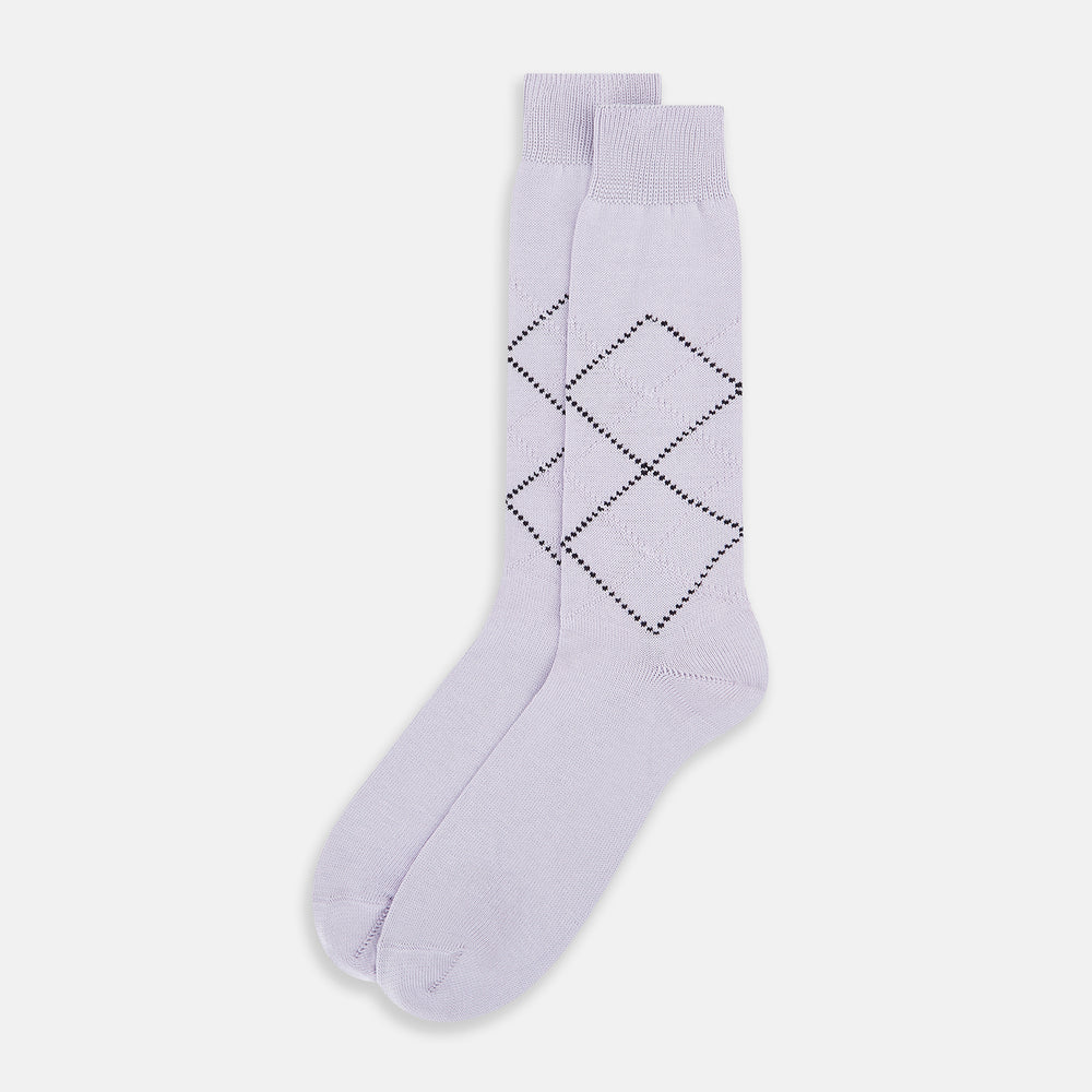 SOCKS SHORT COTTON DIAMOND ON LIGHT PINK 11+