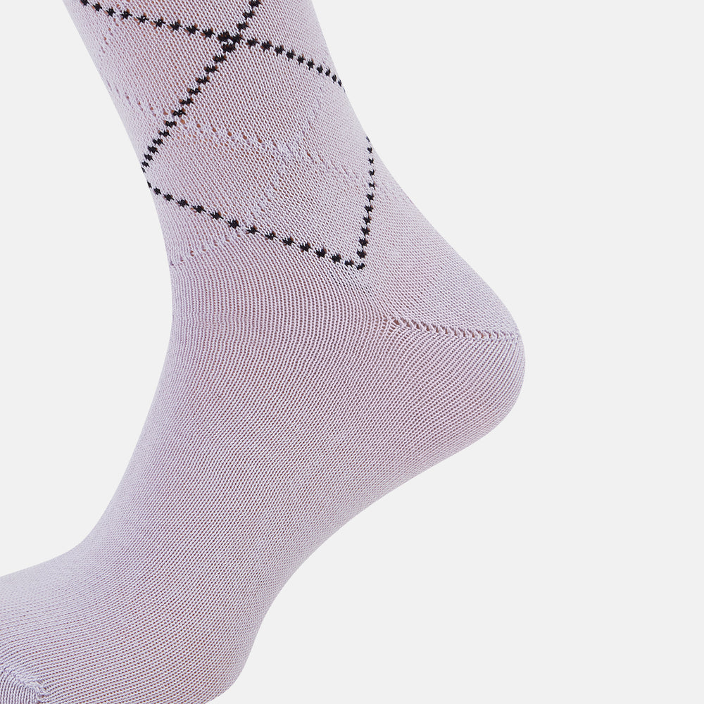 SOCKS SHORT COTTON DIAMOND ON LIGHT PINK 11+