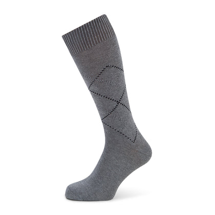 Light Grey Melange Diamond Mid-Length Socks Image 4