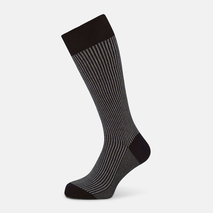 Charcoal Striped Mid-Length Socks
