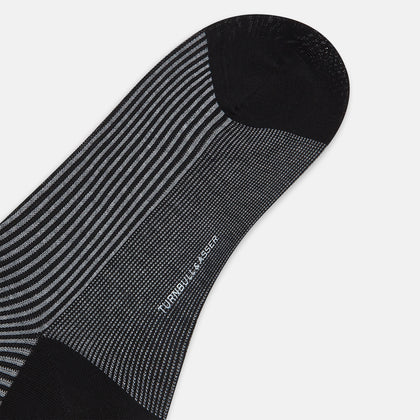 Charcoal Striped Mid-Length Socks Image 2