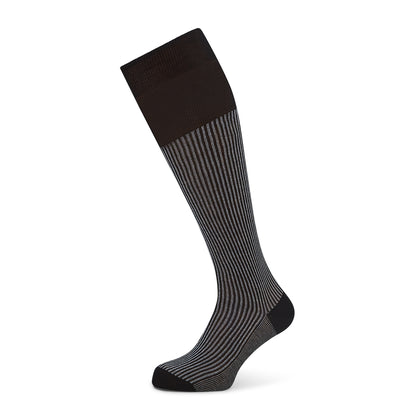 Charcoal Striped Long Socks Image 4