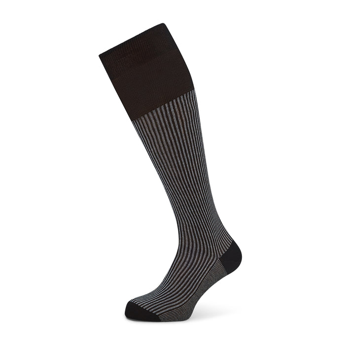 Charcoal Striped Long Socks Image 4