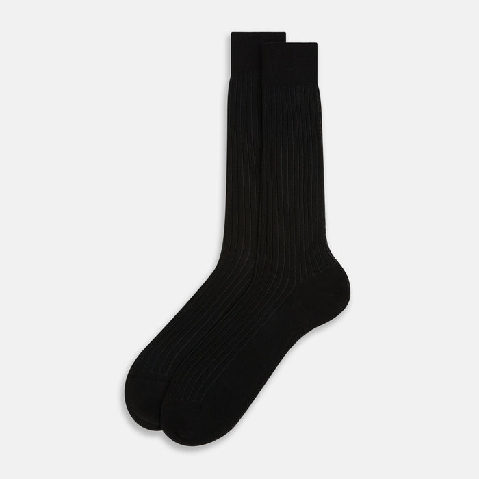 Black Striped Mid-Length Socks Image 1