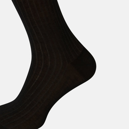 Black Striped Mid-Length Socks Image 2