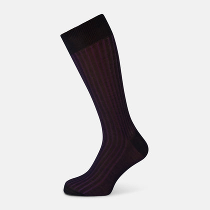 Navy Striped Mid-Length Socks