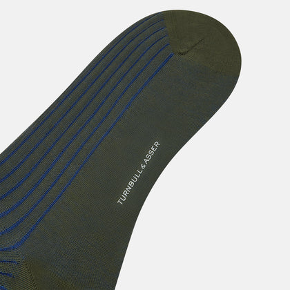 Sage Striped Mid-Length Socks Image 2
