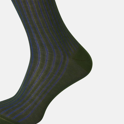 Sage Striped Mid-Length Socks Image 3