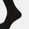 View 4 of product SOCKS LONG COTTON BLACK STRIPE 12