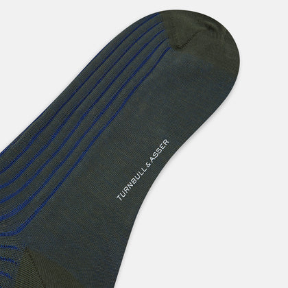 Sage Striped Long Socks Image 2