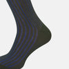 View 4 of product SOCKS LONG COTTON SAGE STRIPE 11+