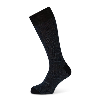 Navy Cotton-Linen Mid-Length Socks Image 4