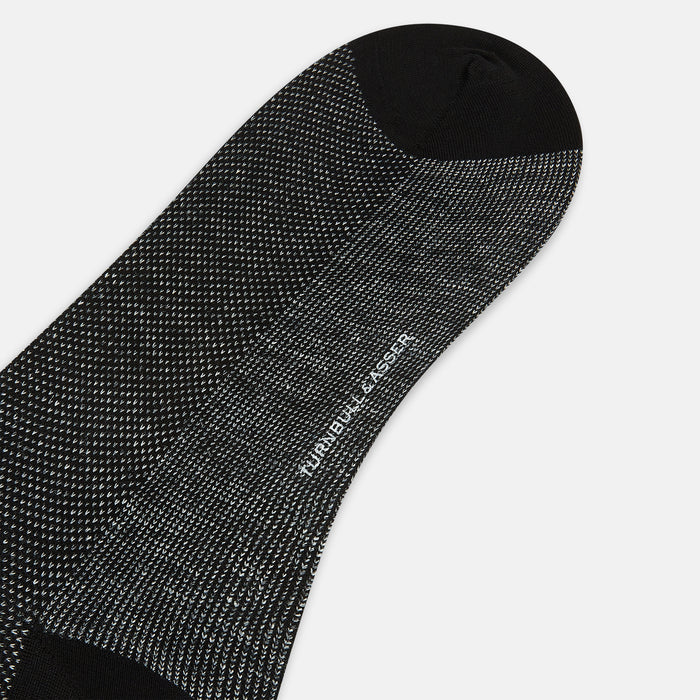 Charcoal Cotton-Linen Mid-Length Socks Image 2