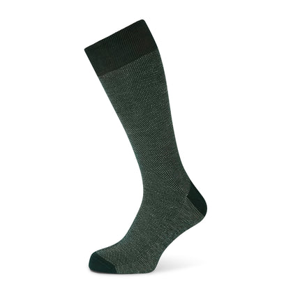 Forest Green Cotton-Linen Mid-Length Socks Image 4