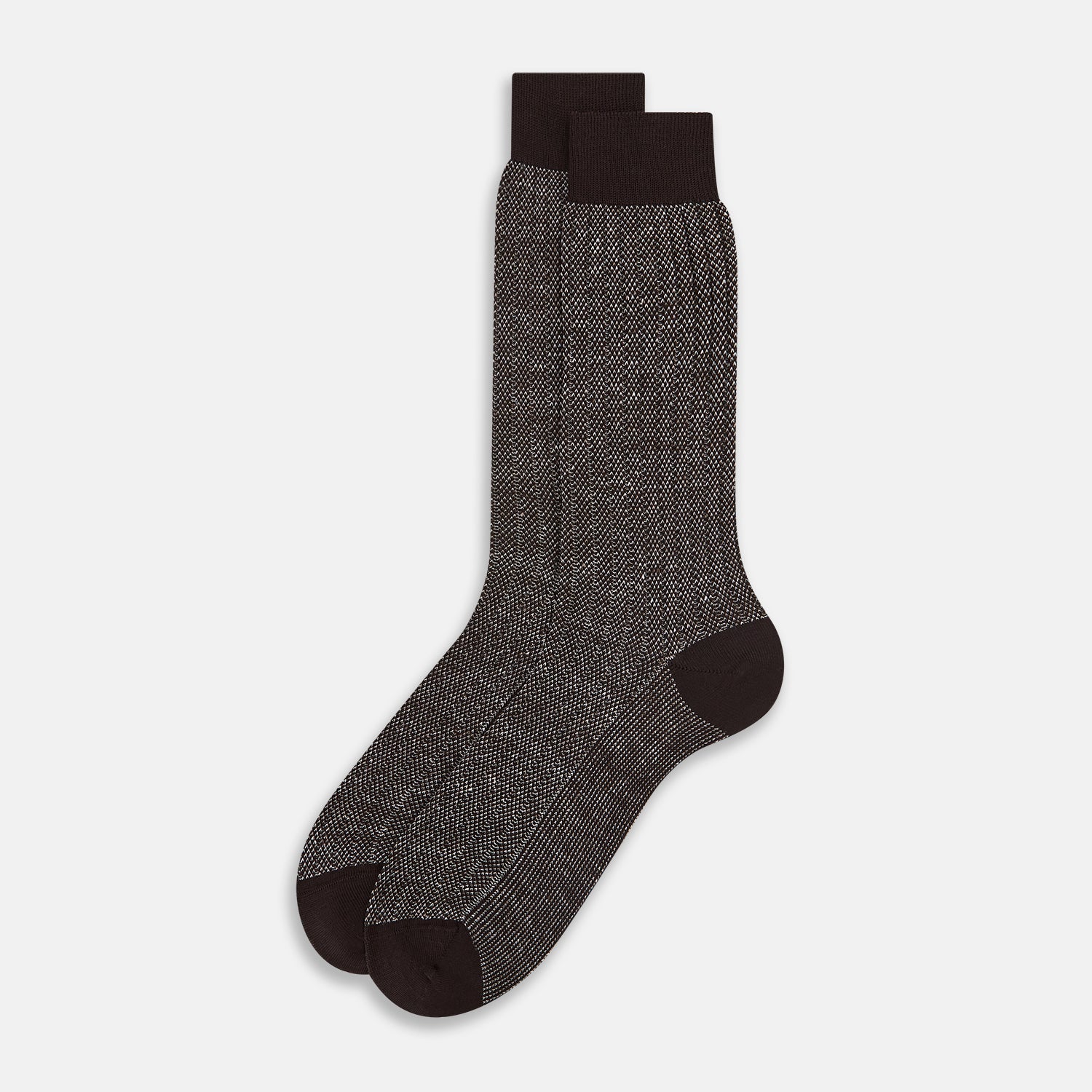 View 2 of product SOCKS SHORT COTTON/LINEN RIB DARK CHOCOLATE 12