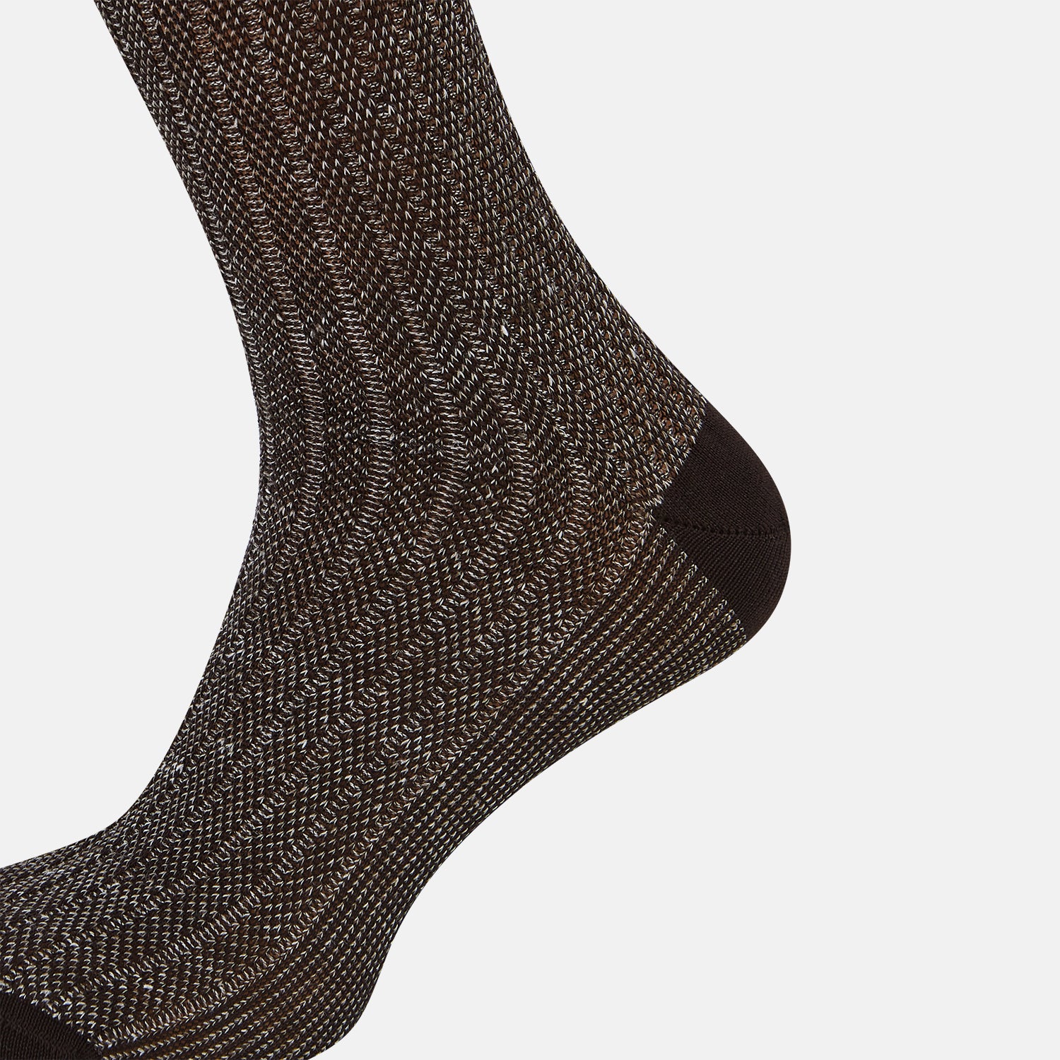 View 4 of product SOCKS SHORT COTTON/LINEN RIB DARK CHOCOLATE 12