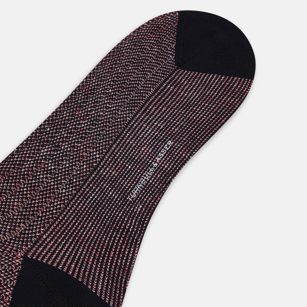 SOCKS SHORT COTTON/LINEN RIB BURGUNDY 11+