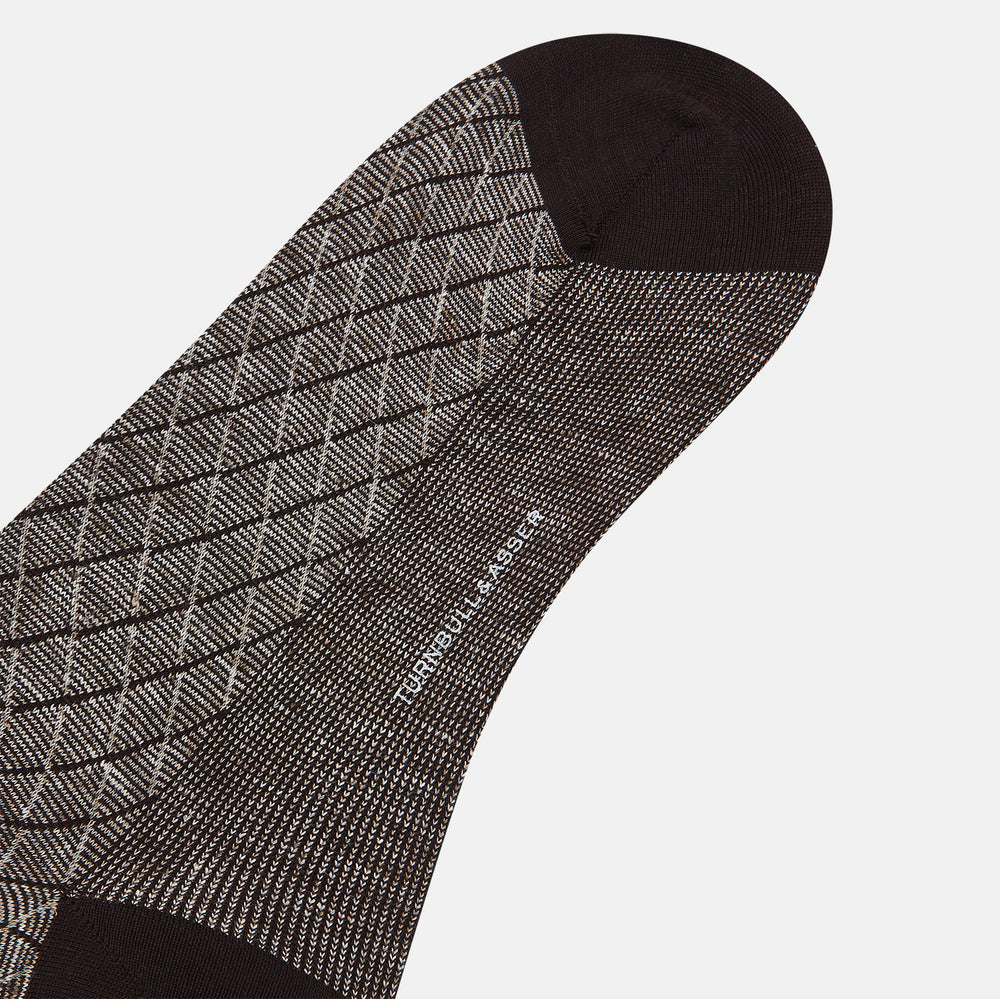 SOCKS SHORT COTTON/LINEN HARLEQUIN PINE CONE 13
