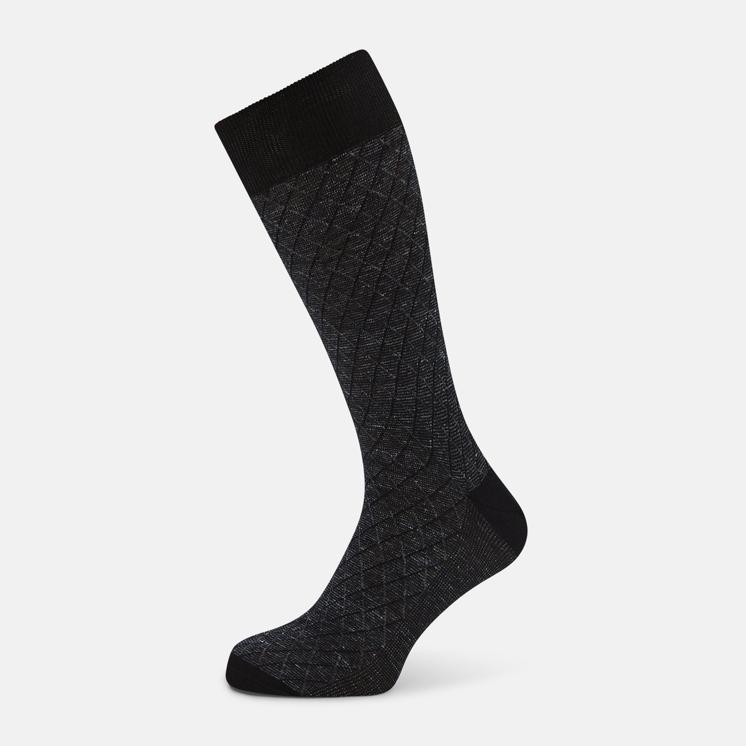 View 1 of product SOCKS SHORT COTTON/LINEN HARLEQUIN CHARCOAL 11+