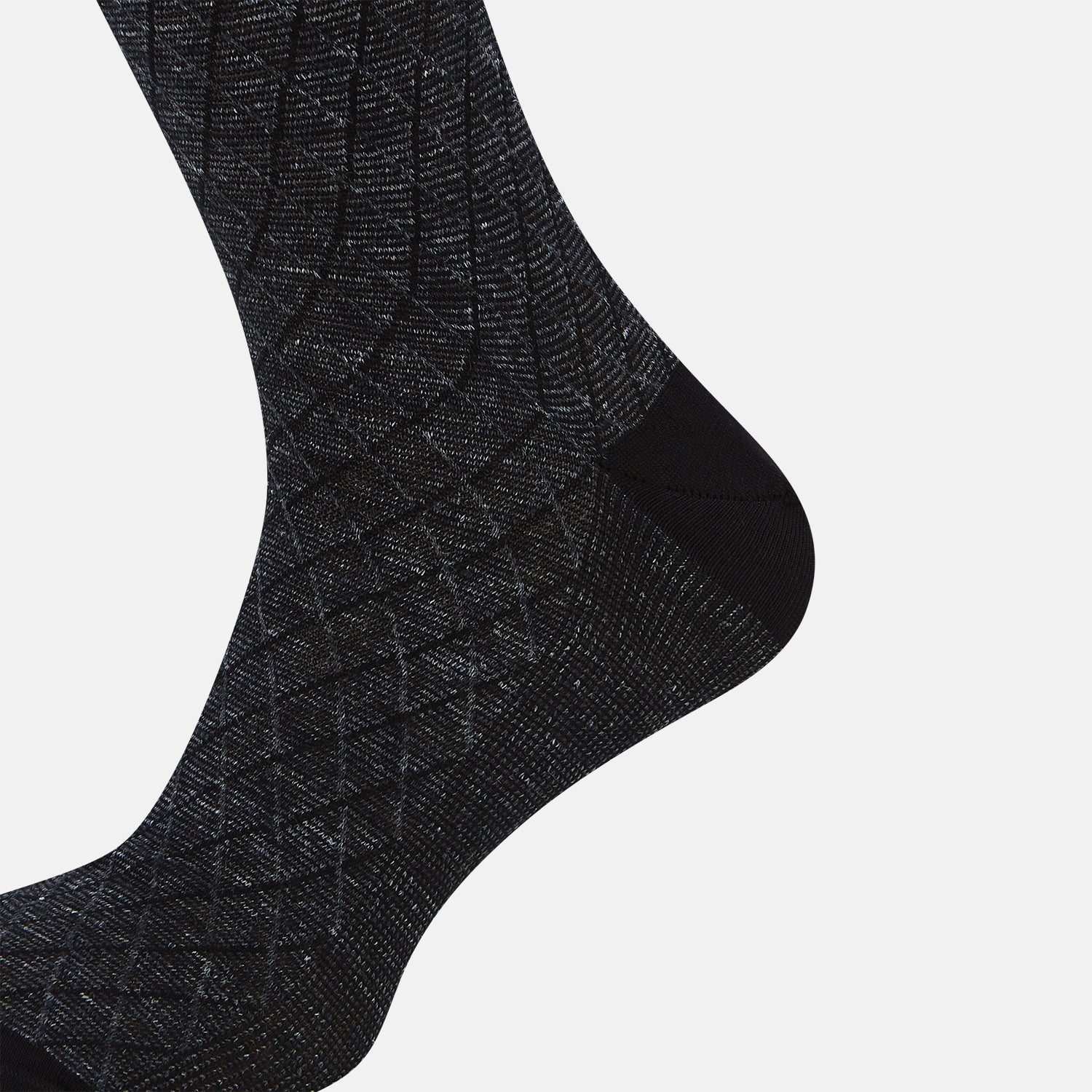 View 4 of product SOCKS SHORT COTTON/LINEN HARLEQUIN CHARCOAL 11+